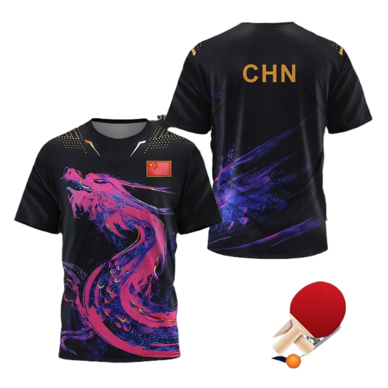 Table Tennis Zhang Jike - CINA Dragon T-shirt grafica da ping